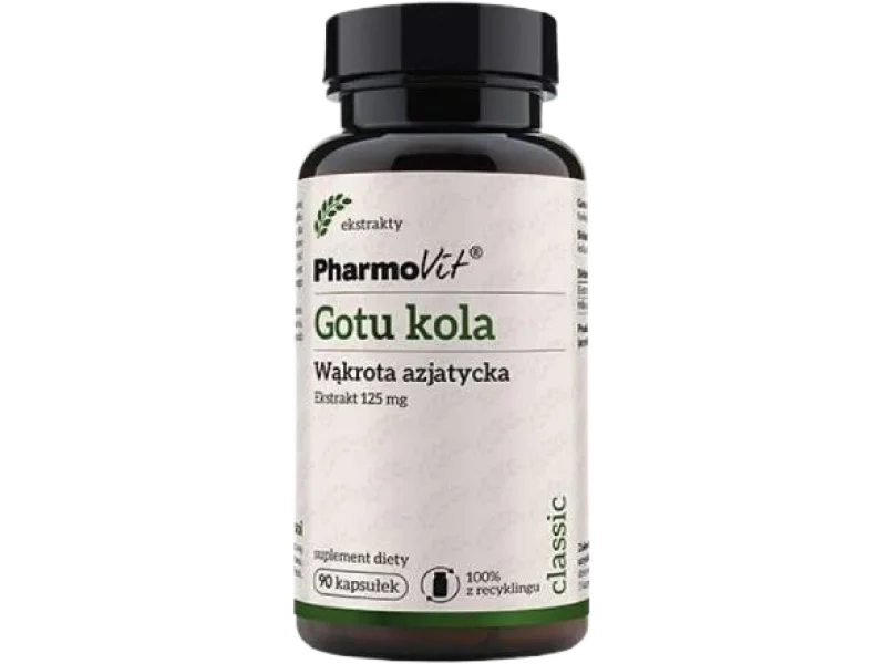 PHARMOVIT Gotu kola Wąkrota azjatycka, kapsułki, 125 mg, 90 kaps.