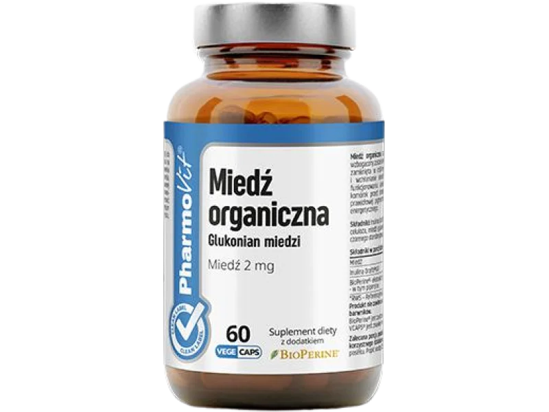 PHARMOVIT Miedź organiczna, kapsułki, 2 mg, 60 kaps.