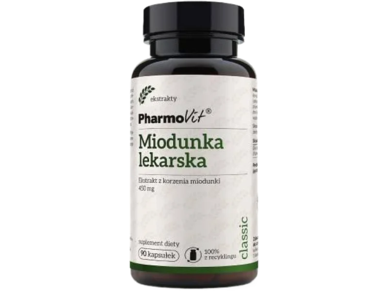PHARMOVIT Miodunka lekarska ekstrakt z korzenia miodunki, kapsułki, 450 mg, 90 kaps.