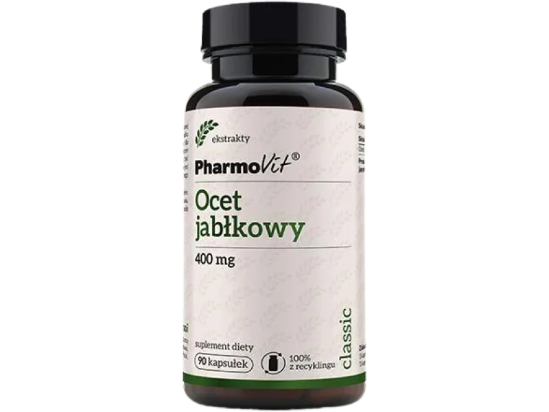 PHARMOVIT Ocet jabłkowy, kapsułki, 400 mg, 90 kaps.
