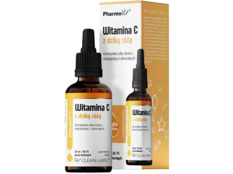 PHARMOVIT Witamina C z dziką różą, krople, 30 ml