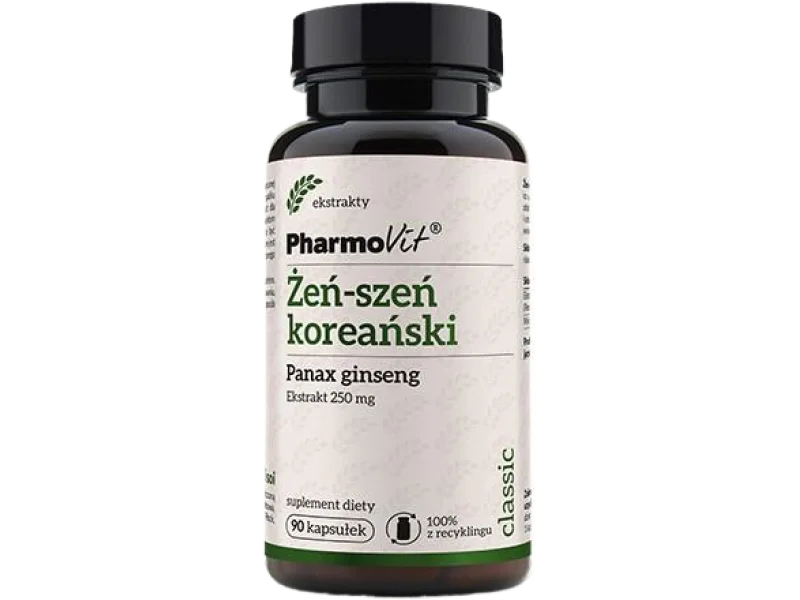 PHARMOVIT® Żeń-szeń koreański Ekstrakt 250mg, kapsułki, 250 mg, 90 kaps.