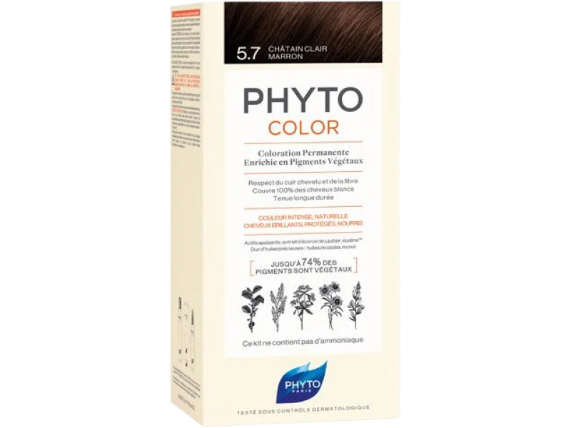 PHYTO COLOR Farba do włosów – 5.7 jasny kasztanowy brąz, krem, 50 ml