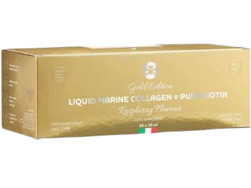 Płynny kolagen morski z biotyną, smak maliny, 10 ml