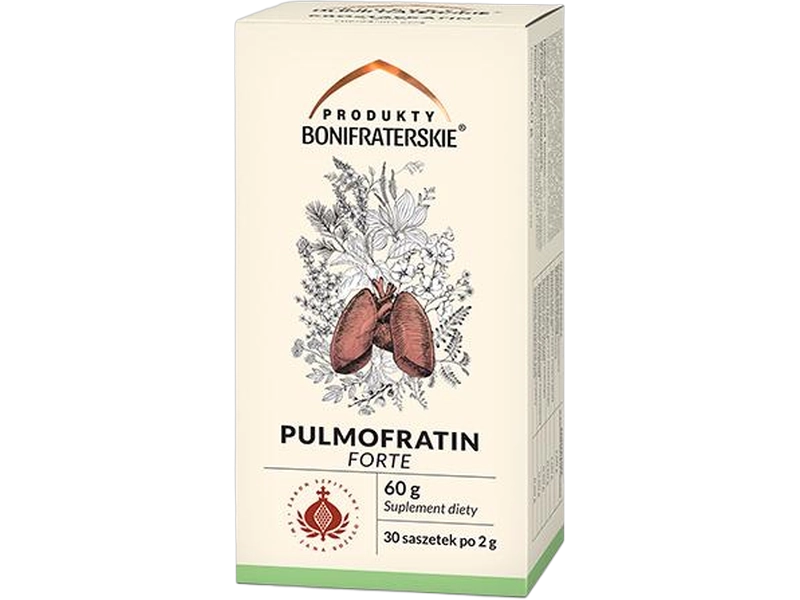 Produkty Bonifraterskie Pulmofratin Forte, zioła do zaparzania, 30 sasz.