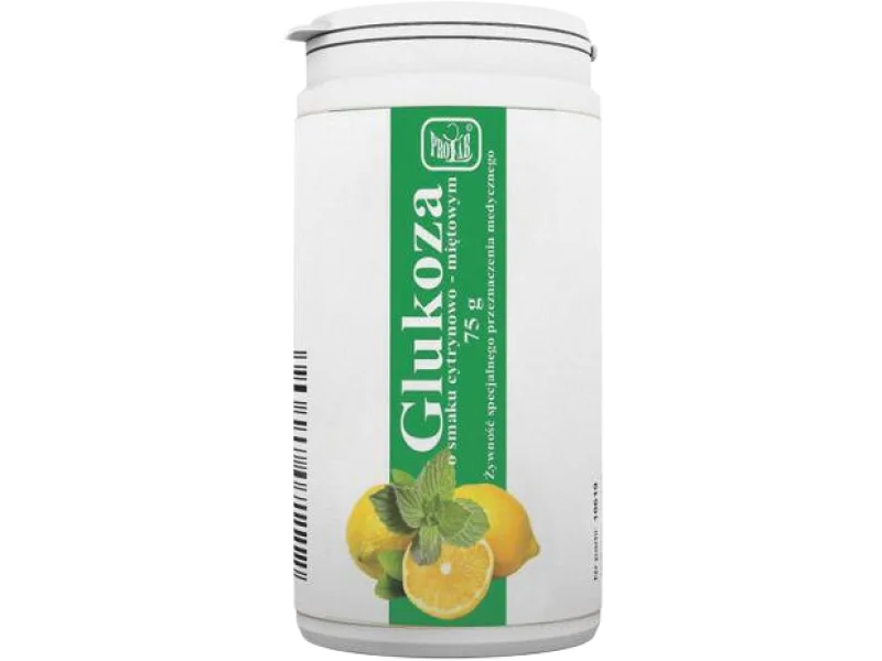 Prolab glukoza, smak cytrynowo-miętowy, proszek do sporządzania roztworu doustnego, 75 g