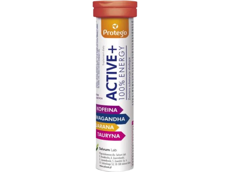 Protego Active + 100% Energy, tabletki musujące, 20 tabl.