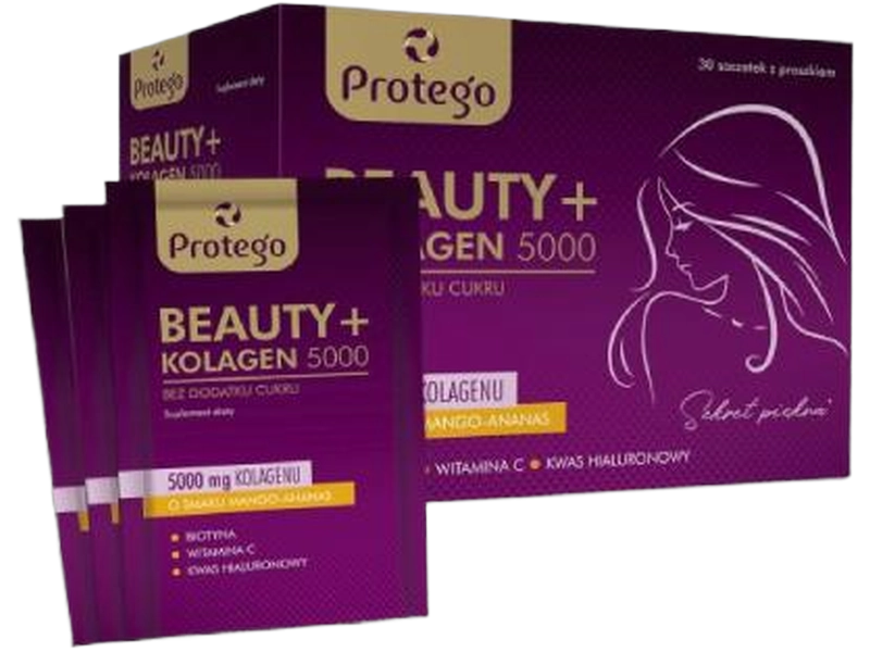 Protego Beauty+ kolagen, smak mango-ananas, proszek, 30 sasz.