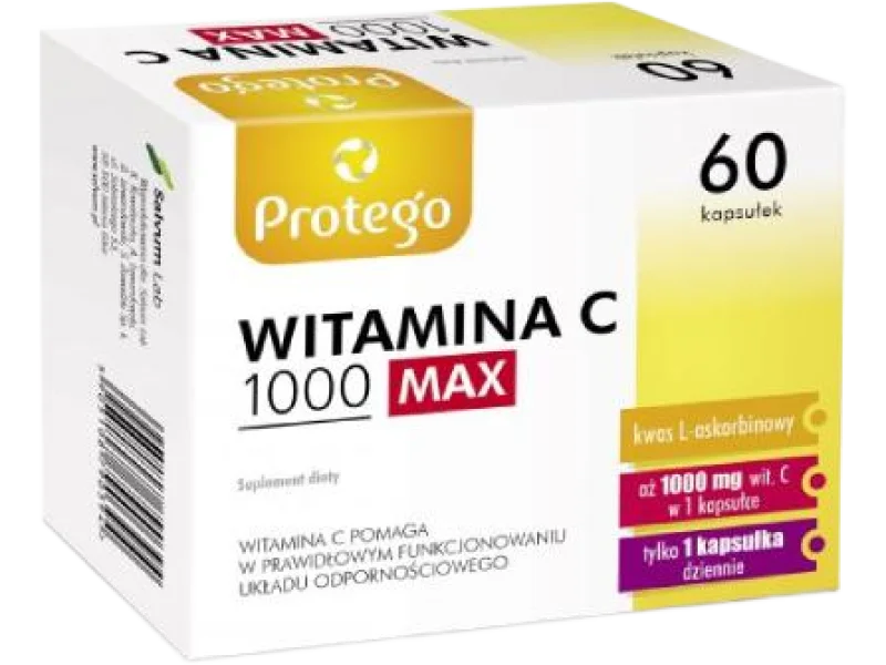 Protego Witamina C 1000 Max, kapsułki, 1000 mg, 60 kaps.