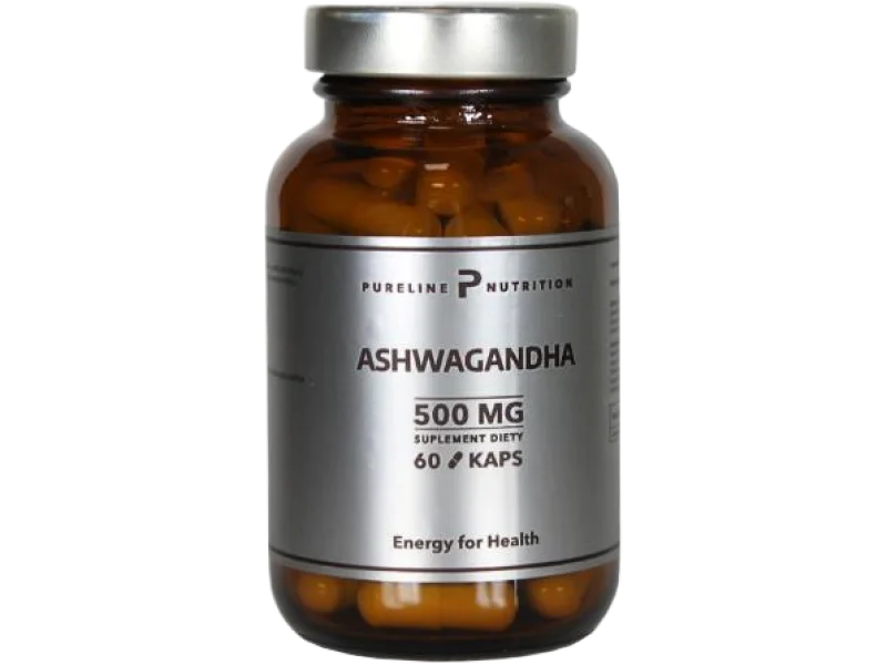 Pureline Nutrition Ashwagandha Ekstrakt, kapsułki, 500 mg, 60 kaps.