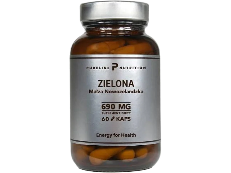 Pureline Nutrition Zielona małża nowozelandzka, kapsułki, 690 mg, 60 kaps.