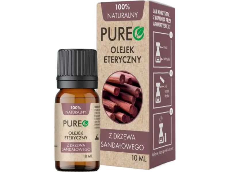 PUREO Naturalny olejek eteryczny z drzewa sandałowego, 10 ml