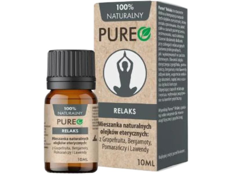 PUREO Relaks mieszanka naturalnych olejków eterycznych, olejek, 10 ml