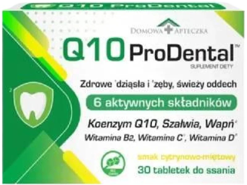 Q10 ProDental smak cytrynowo-miętowy, tabletki do ssania, 30 tabl.