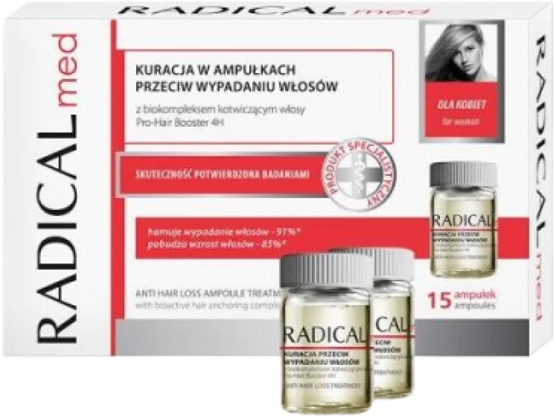RADICAL MED Kuracja przeciw wypadaniu włosów dla kobiet, ampułki, 15 ml