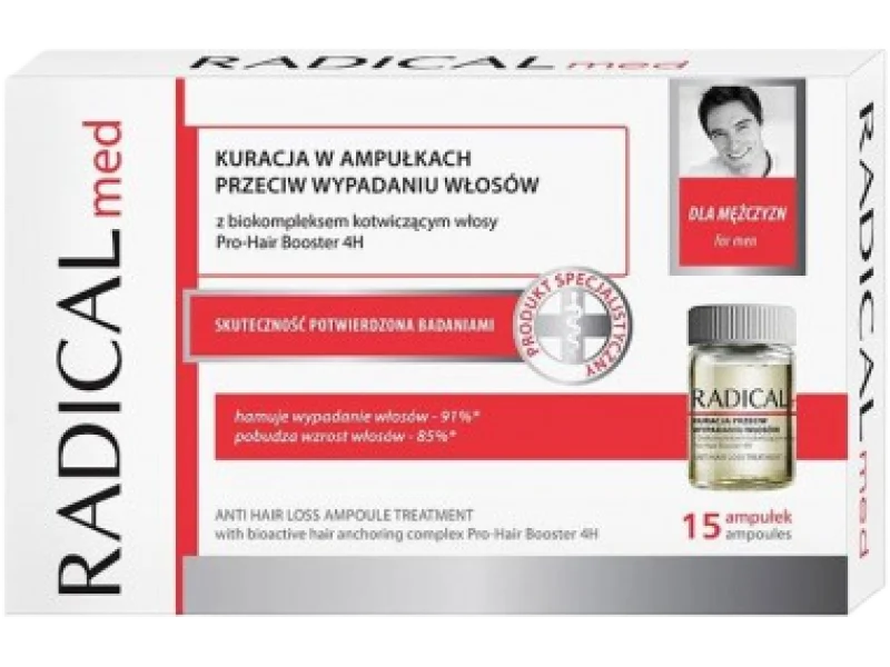 RADICAL MED Kuracja przeciw wypadaniu włosów dla mężczyzn, ampułki, 15 szt.