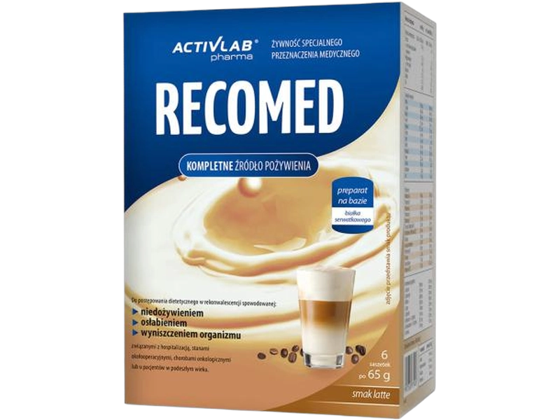 RecoMed, smak latte, proszek, 6 sasz.
