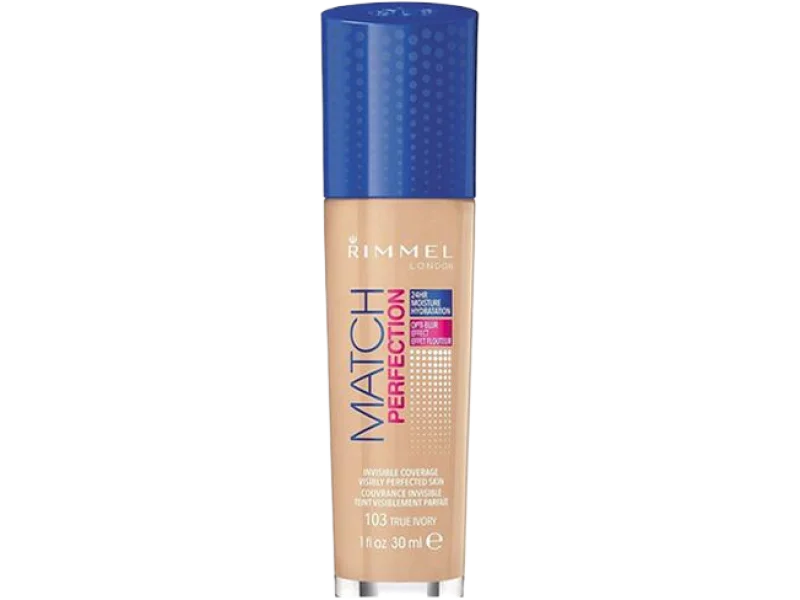 Rimmel Match Perfection SPF 20 podkład dopasowujący się do cery 103 True Ivory, fluid, 30 ml