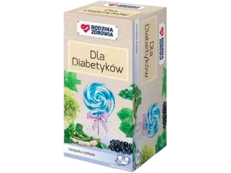 Rodzina Zdrowia Herbata ziołowa dla diabetyków, zioła do zaparzania, 20 sasz.