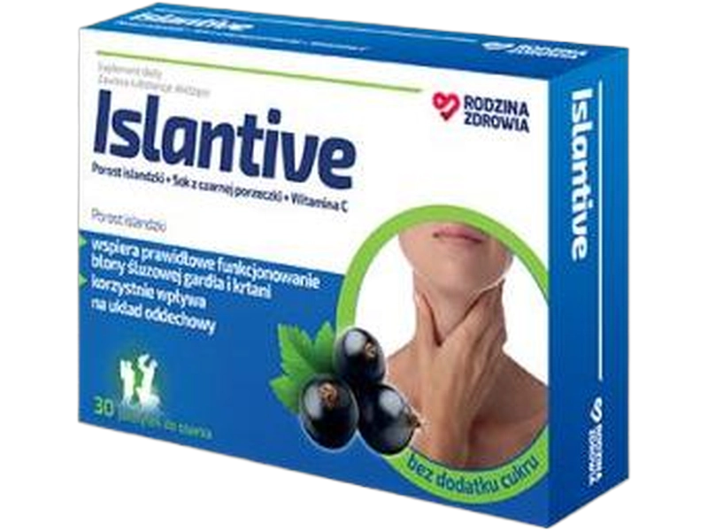 Rodzina Zdrowia Islantive, pastylki do ssania, 30 szt.