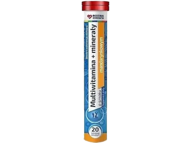 Rodzina Zdrowia MULTIWITAMINA+ MINERAŁY, tabletki musujące, 20 tabl.