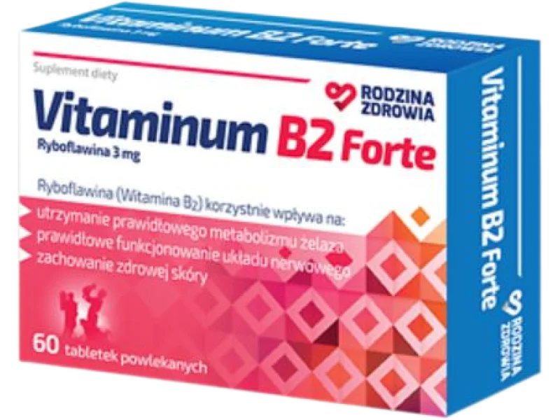 Rodzina Zdrowia Vitaminum B2 Forte, tabletki powlekane, 3 mg, 60 tabl.