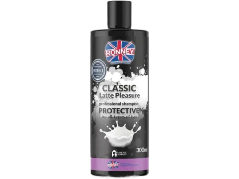 RONNEY Classic Latte Pleasure Ochronny szampon do wszystkich rodzajów włosów, 300 ml