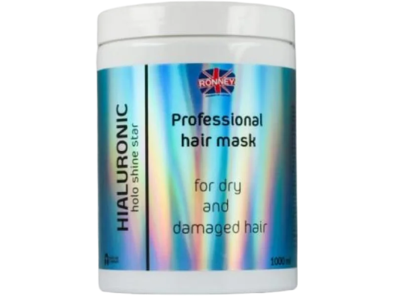 RONNEY Holo Shine Star Hialuronic Maska nawilżająca do włosów suchych i zniszczonych, 1000 ml