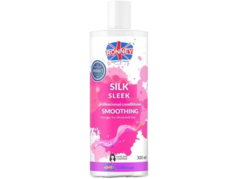 RONNEY Silk Sleek Wygładzająca odżywka z jedwabiem do włosów cienkich i matowych, 300 ml