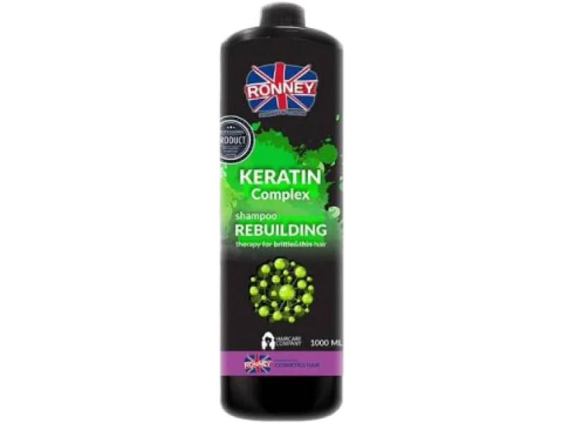 RONNEY Szampon odbudowujący – keratyna, 1000 ml