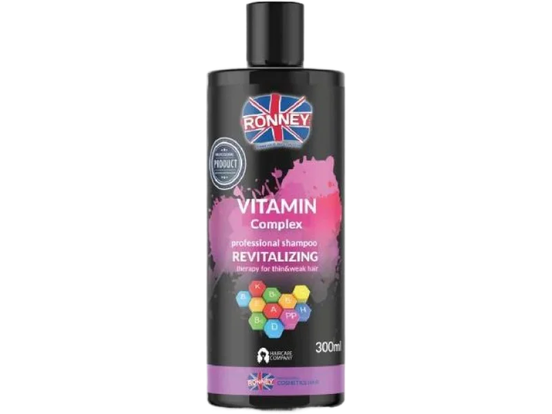 RONNEY Vitamin Complex Rewitalizujący szampon do włosów cienkich oraz osłabionych z kompleksem witamin, 300 ml