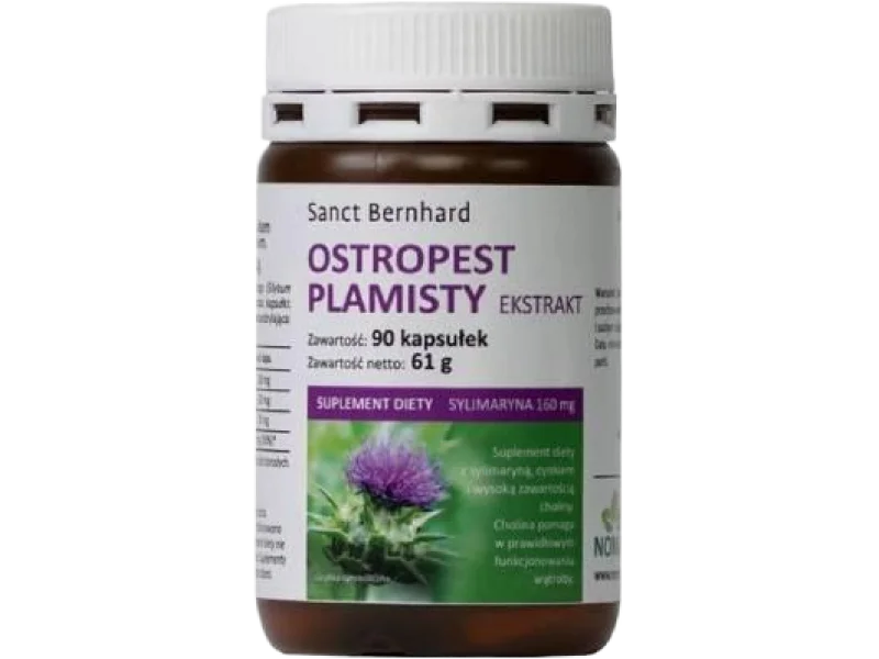 SANCT BERNHARD Ostropest plamisty Ekstrakt, kapsułki, 200 mg, 90 kaps.