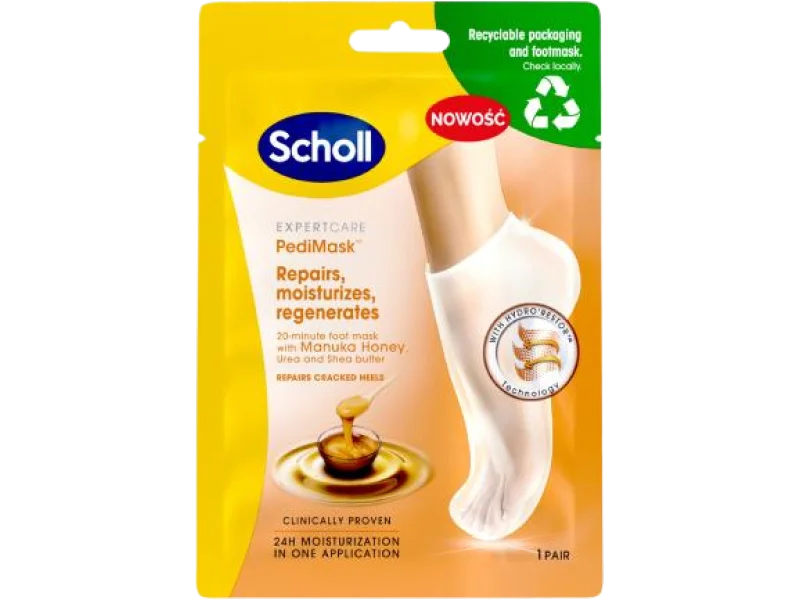 SCHOLL Expert Care PediMask Maska do stóp z miodem manuka, 1 szt.