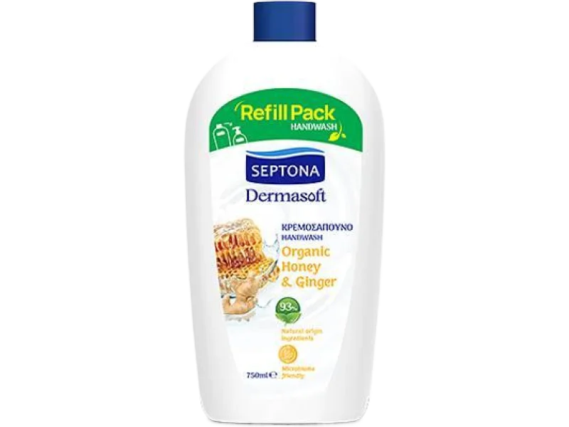 Septona Mydło organiczny miód i imbir, płyn, 750 ml