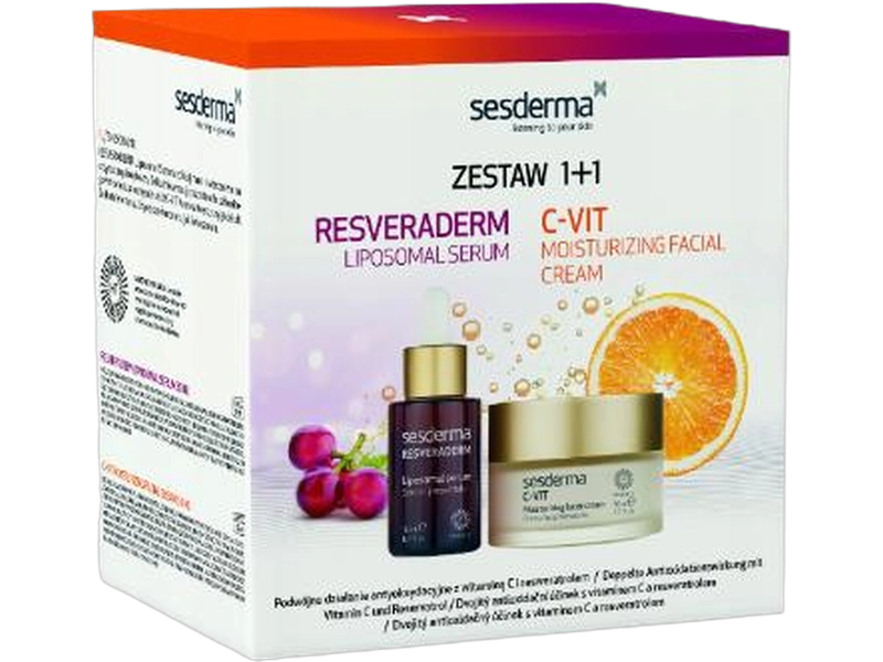 Sesderma C-Vit moisturizing facial cream + Resveraderm liposomal serum, krem + serum, 50 + 30 ml + ml