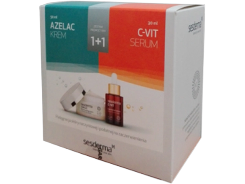 Sesderma C-Vit serum rozjaśniające + Azelac krem nawilżający, serum + krem, 30 + 50 ml + ml