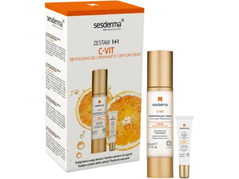 SESDERMA C-VIT Zestaw Krem-żel do twarzy + Krem pod oczy, 50 + 15 ml
