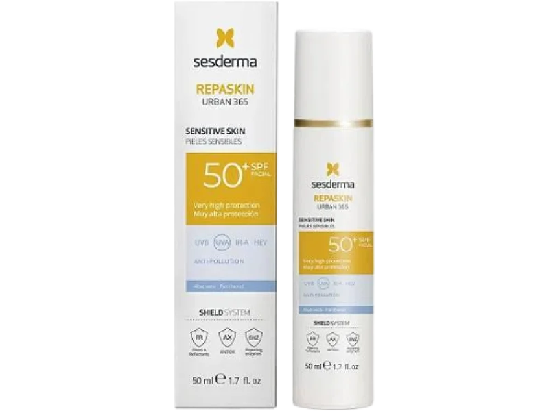 Sesderma Repaskin Urban 365 Filtr przeciwsłoneczny do skóry wrażliwej SPF 50+, krem, 50 ml