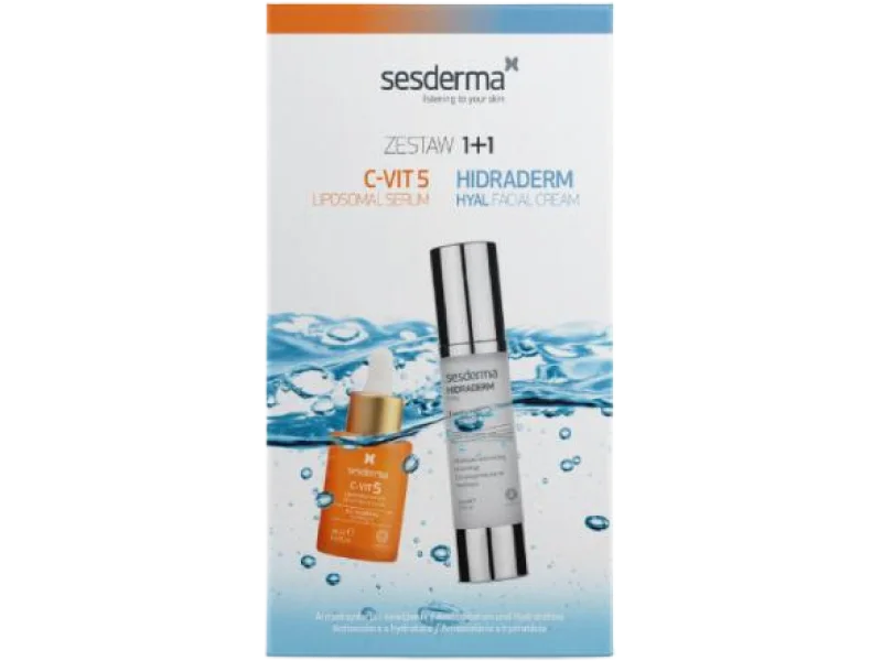 SESDERMA Zestaw Hidraderm Hyal Krem + C-VIT 5 Serum liposomowe, 50 ml + 30 ml ml