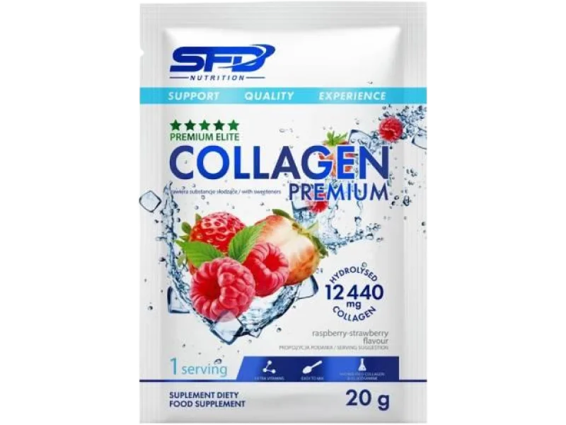 SFD Collagen Premium Raspberry-Strawberry, saszetki, 20 g