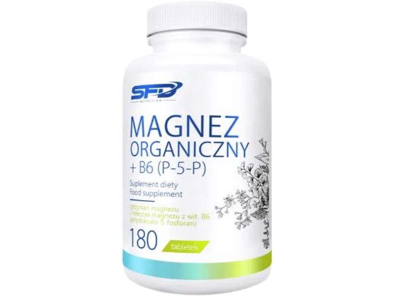 SFD Magnez Organiczny + B6 (P-5-P), tabletki, 180 tabl.