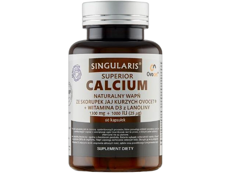 Singularis Calcium naturalny wapń ze skorupek jaj, kapsułki, 60 kaps.