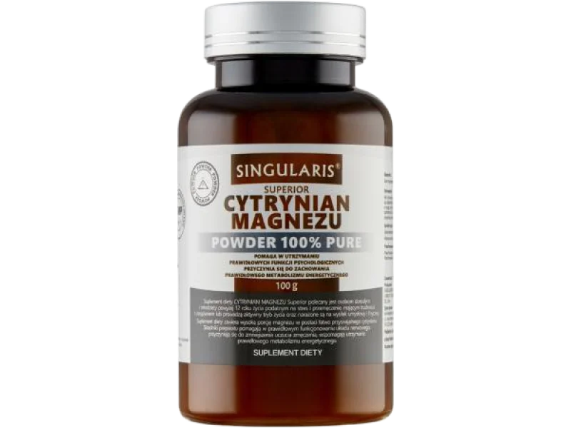 SINGULARIS Cytrynian magnezu Powder 100%, proszek, 190 mg, 100 g