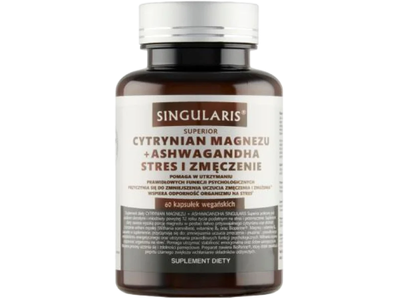 SINGULARIS Superior cytrynian magnezu + ashwagandha, kapsułki, 60 kaps.