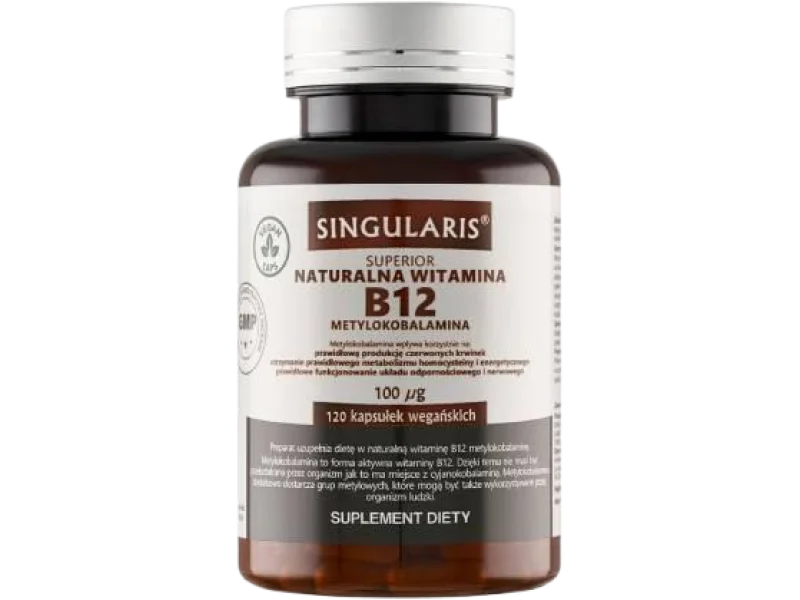 SINGULARIS Superior Naturalna witamina B12 metylokobalamina, kapsułki, 100 µg, 60 kaps.