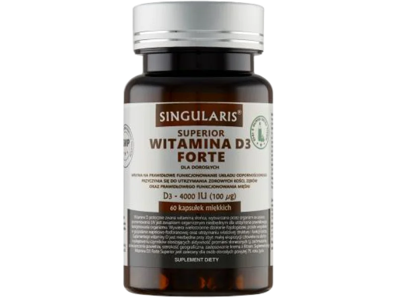 Singularis Superior witamina D3 Forte, kapsułki miękkie, 100 µg, 60 kaps.