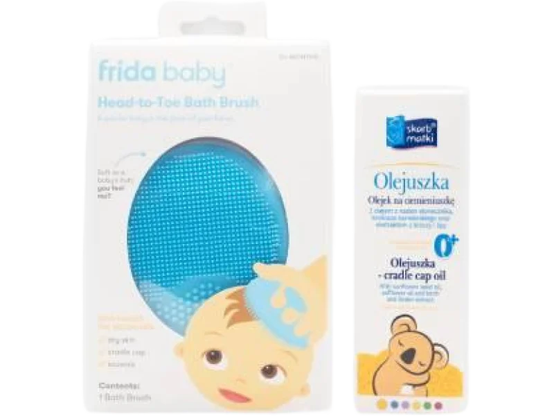 Skarb Matki Zestaw olejek na ciemieniuszkę + myjka Derma Frida, 30 ml