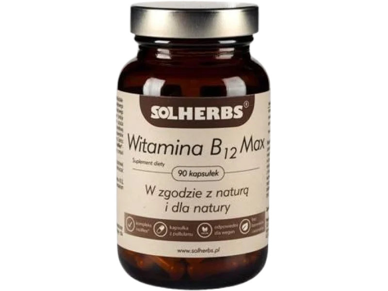 SOLHERBS Witamina B12 Max, kapsułki, 1000 µg, 90 kaps.