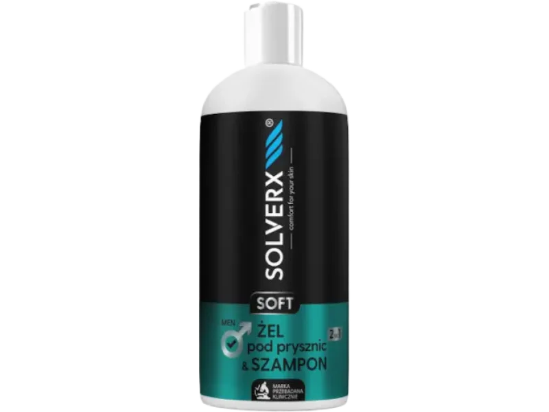 Solverx Soft For Men żel pod prysznic i szampon 2w1, 400 ml