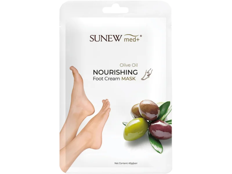 SunewMed+ intensywnie odmładzająca i nawilżająca maska do stóp z olejkiem jojoba i oliwą z oliwek, 40 g